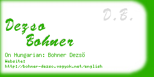 dezso bohner business card